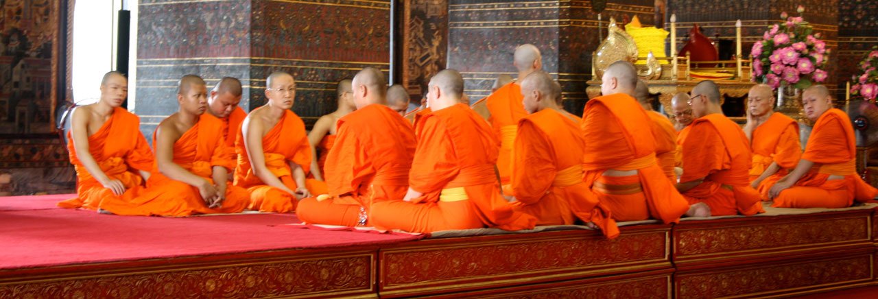 Monks in Wat Benchamabophit - The Marble Temple
